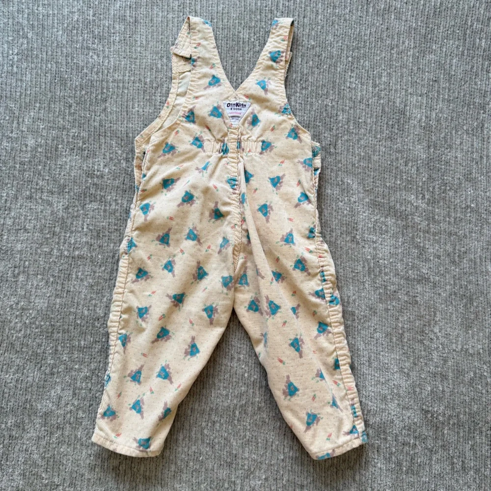 Vintage OshKosh B'Gosh 2T Bunny‎ Peter Rabbit Corduroy Overalls USA Made